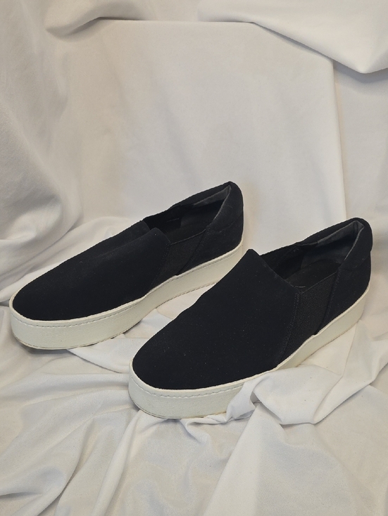 Vince Shoes - Vince Black Slip-On Platform Sneakers with White Sole